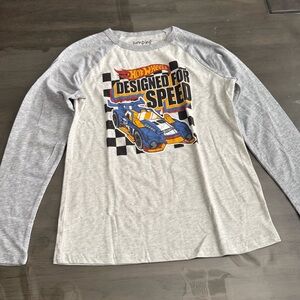 Jumping Beans Gray and Blue Hot Wheels Long Sleeve Tee